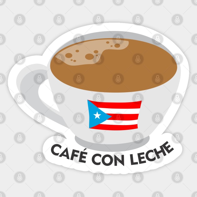 Boricua Cafe con Leche Puerto Rican Coffee Milk Latino Food Sticker by bydarling